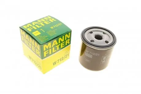 Фильтр масляный Fiat Fiorino 80-/ Jeep Cherokee 2.4 01-08 -FILTER MANN W 712/21
