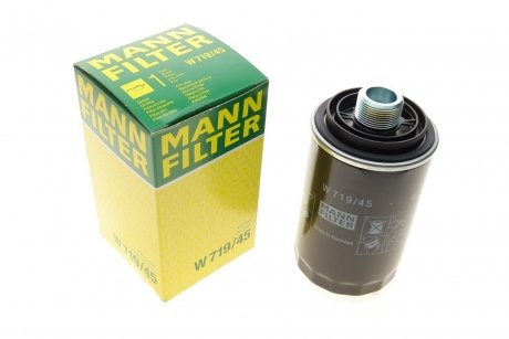 Фильтр масляный VW T5 2.0TSI 11- -FILTER MANN W 719/45 (фото 1)