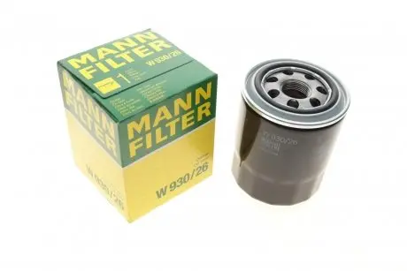 Фільтр масляний Hyundai H-1 97-/H350 15-/Kia Carnival 2.7-2.9 CRDI 01- -FILTER MANN W 930/26