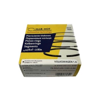 Кільця поршневі Audi/Volkswagen/Seat/Skoda 1.4-1.6 ABD-AEX-AEA-ABU-AEE 76.5mm STD 1.2-1.5-2.5mm Mar-Mot 4.0312.00.03