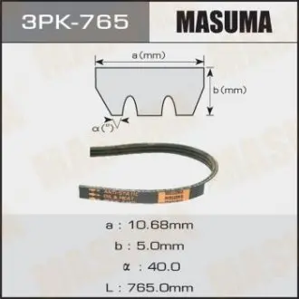 Ремень поликлиновой 3PK- 765 MASUMA 3PK765