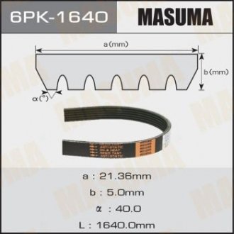 Ремінь поліклінової MASUMA 6PK1640 (фото 1)