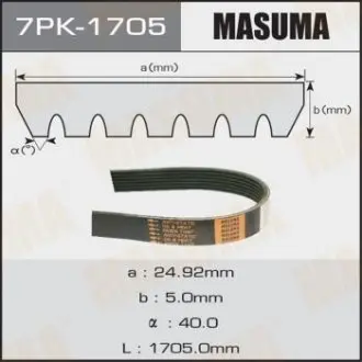 Ремінь поліклінової MASUMA 7PK1705