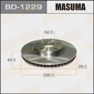 Диск гальмівний передній Toyota Auris (10-18), Camry (06-17) (Кратно 2 шт)) MASUMA BD1229 (фото 1)