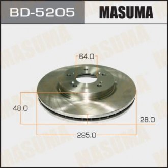 Диск гальмівний передній Honda CR-V (07-) (Кратно 2 шт) MASUMA BD5205
