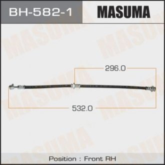 Шланг гальмівний передній правий Nissan Teana (08-14) MASUMA BH5821 (фото 1)
