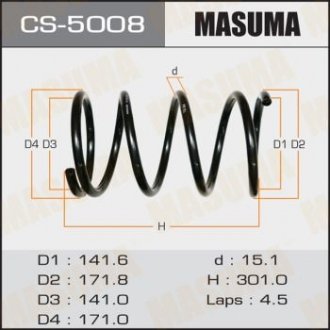 Пружина підвіски передня Honda CR-V (02-) MASUMA CS5008