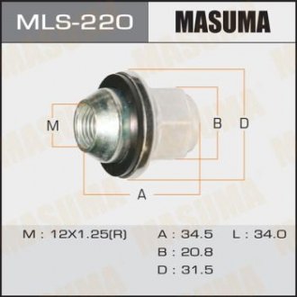 Гайка колеса Nissan (MLS-220) MASUMA MLS220 (фото 1)