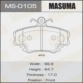 Колодки гальмівні (MS-0105) MASUMA MS0105