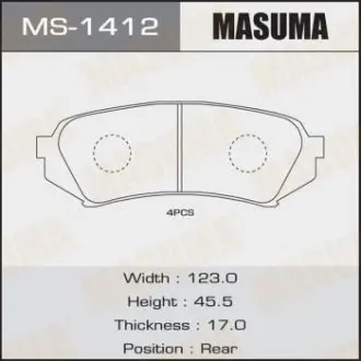 Колодка гальмівна задня TOYOTA LAND_CRUISER 200 MASUMA MS1412