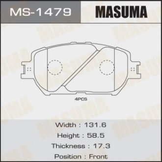 Колодка тормозная передняя MASUMA MS1479 (фото 1)