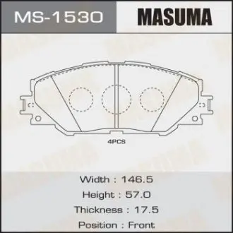 Колодка гальмівна передня Toyota Auris (10-), RAV 4 (05-16) MASUMA MS1530