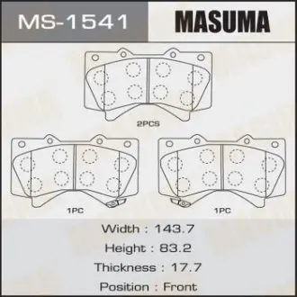 Колодка гальмівна передня Lexus LX570/ Toyota Land Cruiser (07-) MASUMA MS1541
