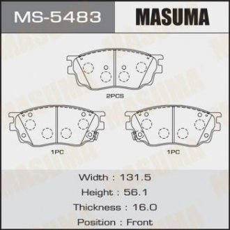 Колодки гальмівні передні Mazda 6 2002 - 2007 MASUMA MS5483