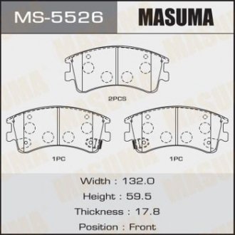 Колодки гальмівні AN-719WK NP5007 P49032 передня MASUMA MS5526 (фото 1)