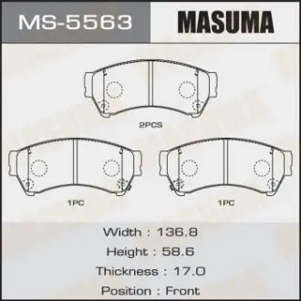 Колодка гальмівна передня Mazda 6 (07-12) MASUMA MS5563