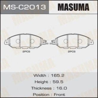 Колодка гальмівна передня Infinity QX60/ Nissan Murano, Pathfinder (13-) MASUMA MSC2013 (фото 1)