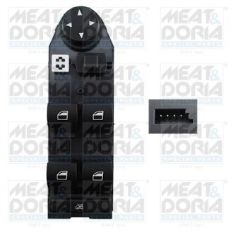 Кнопка склопідіймача (L) BMW 5 (E60) 03-10 M57/N43/N52/N53/N62 (блок) MEAT&DORIA 26378