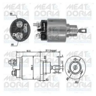 Соленоїд стартера CITROEN BX, C25, C5 I, C5 II, C5 III, C6, C8, JUMPER I, VISA, XANTIA, XSARA, ZX, FIAT DUCATO, TALENTO, LANCIA PHEDRA, PEUGEOT 205 I, 205 II, 305 II, 306, 309 I 1.6-3.0 01.71- MEAT&DORIA 46030