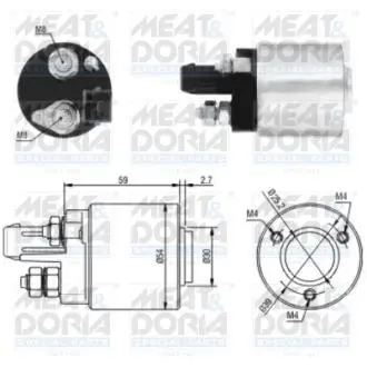 Соленоїд стартера AUDI A2, A3, SEAT ALHAMBRA, AROSA, CORDOBA, CORDOBA VARIO, IBIZA II, IBIZA III, LEON, TOLEDO I, TOLEDO II, SKODA FABIA I, OCTAVIA I, VW BORA, BORA I 1.4D-2.8 08.80-12.10 MEAT&DORIA 46105