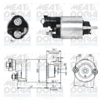 Соленоїд стартера (12В) HONDA CIVIC VII 1.6 02.01-12.05 MEAT&DORIA 46149