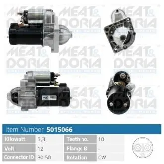 Стартер Fiat Doblo/Stilo/Lancia Lybra 1.6 00-08 (12V/1.3kw) (z=9) = 114035 MEAT&DORIA 5015066