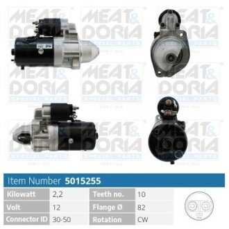 Стартер MB Sprinter (W903) 2.3 -2.9D 95-00/Sangyong Rexton 2.7 Xdi 04- 02-06 (2.2kw)(z=10/11)=111065 MEAT&DORIA 5015255