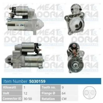 Стартер Citroen Jumpy/Fiat Scudo 1.6 96-06 (0.9kw) (z=8/9) = 112124 MEAT&DORIA 5030159