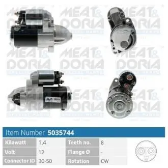 MEATDORIA CITROEN Стартер C-CROSSER 08-, MITSUBISHI, PEUGEOT MEAT&DORIA 5035744
