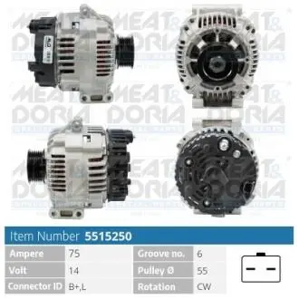 Генератор Renault Kangoo 97-/Megane 1.4-1.6 16V 96-03 (14V/75A) = 112199 MEAT&DORIA 5515250