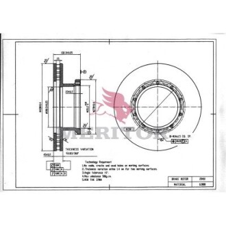 Диск тормозной (5010216437, 5010422593) MERITOR MBR5056