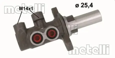 Циліндр гальмівний (головний) Ford Focus/C-Max 10-/Kuga/Tourneo Connect/Transit Connect 13- (d=25.4mm) Metelli 05-1174