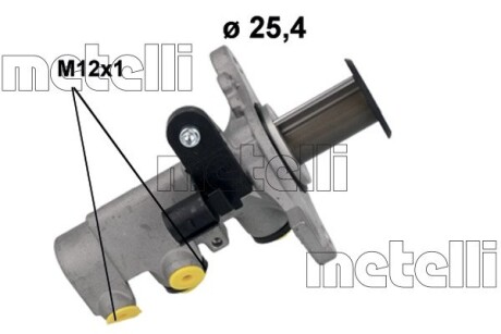 Циліндр гальмівний (головний) Audi A3/Skoda Octavia/Kodiaq/VW Golf/Passat/Tiguan 12- (d=25.4mm) Metelli 05-1251 (фото 1)