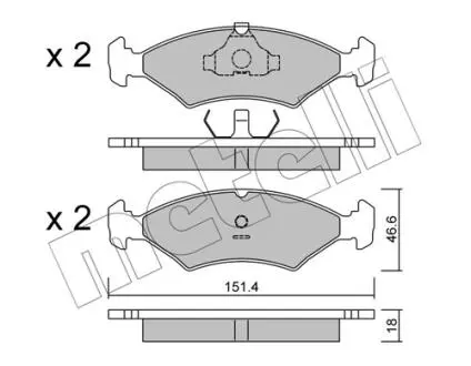 Тормозные колодки, дисковый тормоз.) Metelli 2200290