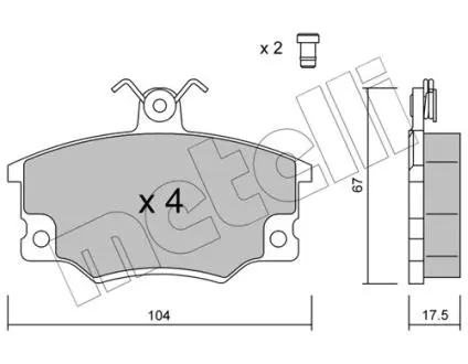 Колодки гальмівні (передні) Fiat Punto/Tipo/Uno 85-99 Metelli 22-0030-1