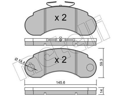 Тормозные колодки, дисковый тормоз.) Metelli 2200550 (фото 1)