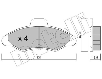 Колодки гальмівні (передні) Ford Escort V/VI 90-00/Orion III 90-93 Metelli 22-0071-0