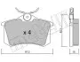 Колодки гальмівні (задні) VW Golf II/III/Passat B2/B3/B4 84-99/Polo 95-01/Peugeot 405 87-97 Metelli 22-0100-0 (фото 1)