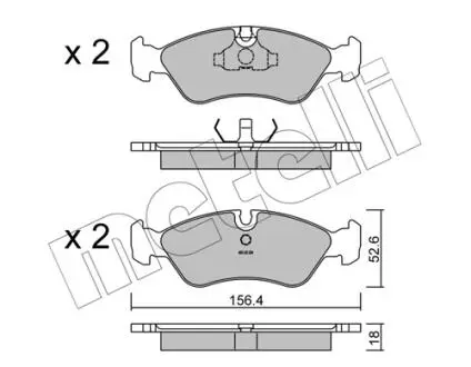 Тормозные колодки (передние) Opel Astra F 91-01/Vectra A/B 88-03/Kadett E 85-92/Omega A 86-94 Metelli 22-0117-0