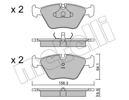 Гальмівні колодки, дискове гальмо (набір) Metelli 2201220