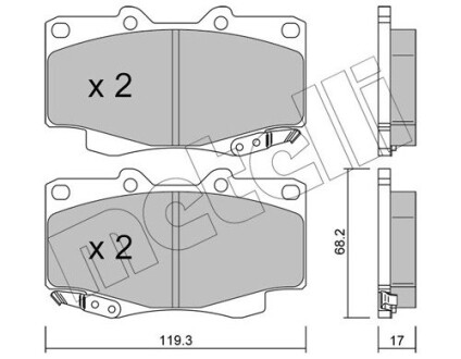 Колодки гальмівні (передні) Toyota Hilux 05-15 Metelli 22-0129-1 (фото 1)