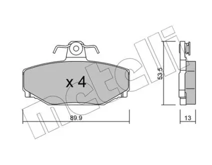 Гальмівні колодки, дискове гальмо (набір) Metelli 2201310