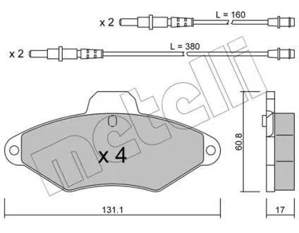 Тормозные колодки, дисковый тормоз.) Metelli 2201440