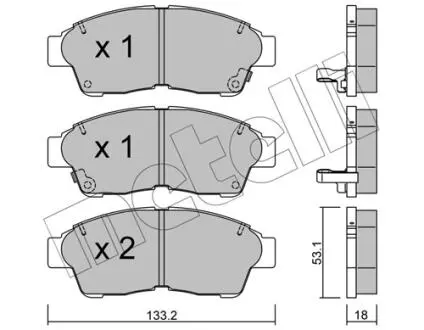 Колодки гальмівні (передні) Toyota Camry 90-02/Corolla 87-02/Rav4 94-00 Metelli 22-0149-0