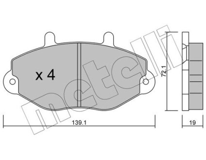 Тормозные колодки (передние) Ford Transit 91-00/Transit Tourneo 94-00 15 Metelli 22-0195-0