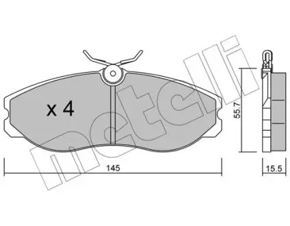 Тормозные колодки (передние) Nissan Terrano/Venette 94-02/Ford Maverick 93-98 Metelli 22-0198-0