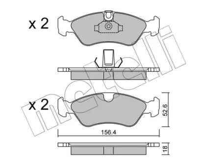 Тормозные колодки, дисковый тормоз.) Metelli 2202080