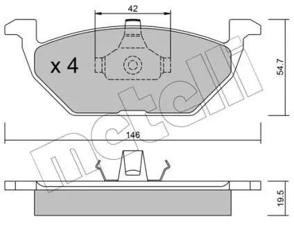 Тормозные колодки, дисковый тормоз.) Metelli 2202110