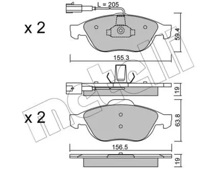 Тормозные колодки, дисковый тормоз.) Metelli 2202200