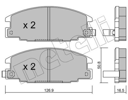 Гальмівні колодки, дискове гальмо (набір) Metelli 2202440